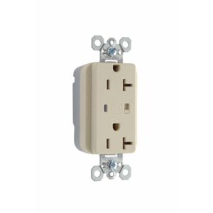 PASS AND SEYMOUR PT5362-ISP Extra Heavy Duty Duplex Receptacle, Surge Protective, Ivory | CH4GXN