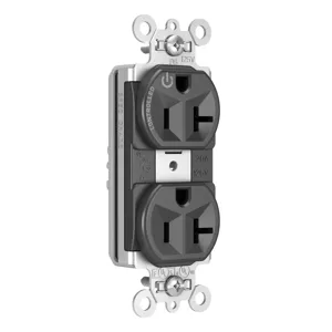 PASS AND SEYMOUR PT5362SCCHBK Heavy Duty Duplex Receptacle, Plug Load Controllable, 20A, 125V, Black | CH4GYX