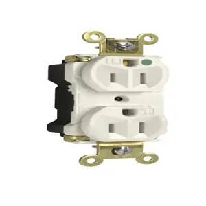 PASS AND SEYMOUR PT8200-ILW Duplex Receptacle, Hospital Grade, Illuminated, 15A, 125V, White | CH4GVX