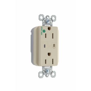 PASS AND SEYMOUR PT8200-ISP Extra Heavy Duty Duplex Receptacle, Hospital Grade, Surge Protective, Ivory | CH4HAP