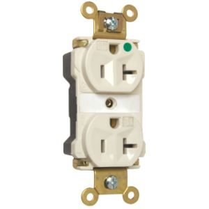 PASS AND SEYMOUR PT8300-ILW Duplex Receptacle, Hospital Grade, Illuminated, 20A, 125V, White | CH4GWC