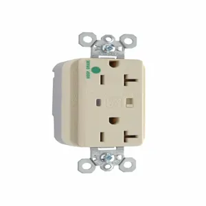 PASS AND SEYMOUR PT8300-ISP Extra Heavy Duty Duplex Receptacle, Hospital Grade, Surge Protective, Ivory | CH4HAQ