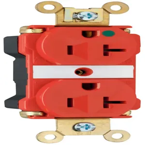 PASS AND SEYMOUR PT8300-RED Extra Heavy Duty Duplex Receptacle, Hospital Grade, 20A, 125V, Red | CH4GWT