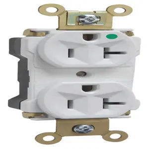 PASS AND SEYMOUR PT8300-W Extra Heavy Duty Duplex Receptacle, Hospital Grade, 20A, 125V, White | CH4GWU