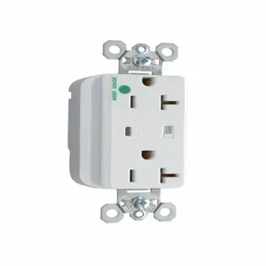 PASS AND SEYMOUR PT8300-WSP Extra Heavy Duty Duplex Receptacle, Hospital Grade, Surge Protective, White | CH4HAT