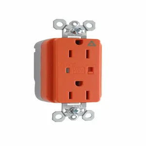 PASS AND SEYMOUR PTIG5262-OSP Isolated Ground Receptacle, Surge Protective, Duplex, Orange | CH4HEP