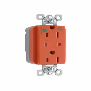 PASS AND SEYMOUR PTIG8200-OSP Duplex Receptacle, Isoltaed Ground, Surge Protective, Orange | CH4HAX