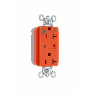 PASS AND SEYMOUR PTIG8300-OSP Duplex Receptacle, Isoltaed Ground, Surge Protective, Orange | CH4HAW