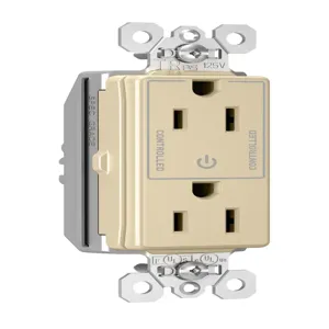 PASS AND SEYMOUR PTTR26262SCCTI Duplex Receptacle, Spec Grade, Plug Load Controllable, 15A, 125V, Ivory | CH4HKN