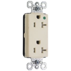 PASS AND SEYMOUR PTTR26362-HGI Duplex Receptacle, 20A, 125V, Tamper Resistant, Ivory | CH4HPC