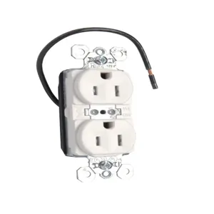 PASS AND SEYMOUR PTTR5262-SCW Duplex Receptacle, 15A, 125V, Tamper Resistant, Split Circuit, White | CH4HMQ