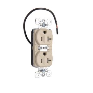 PASS AND SEYMOUR PTTR5362-SCI Duplex Receptacle, 20A, 125V, Tamper Resistant, Split Circuit, Ivory | CH4HMR