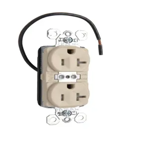 PASS AND SEYMOUR PTTR5362-SCI Duplex Receptacle, 20A, 125V, Tamper Resistant, Split Circuit, Ivory | CH4HMR