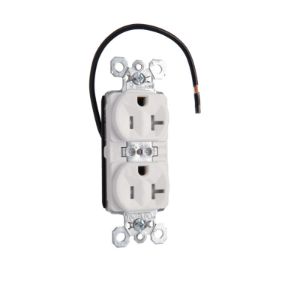 PASS AND SEYMOUR PTTR5362-SCW Duplex Receptacle, 20A, 125V, Tamper Resistant, Split Circuit, White | CH4HMT