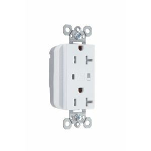 PASS AND SEYMOUR PTTR5362-WSP Duplex Receptacle, 125V, Tamper Resistant, Surge Protective, White | CH4HMZ