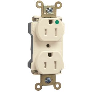 PASS AND SEYMOUR PTTR62-HI Tamper Resistant Duplex Receptacle, Hospital Grade, 15A, 125V, Ivory | CH4GWW