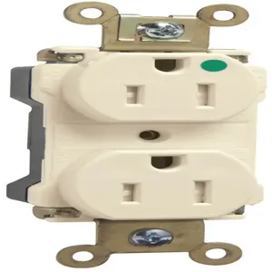 PASS AND SEYMOUR PTTR62-HI Tamper Resistant Duplex Receptacle, Hospital Grade, 15A, 125V, Ivory | CH4GWW