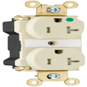 PASS AND SEYMOUR PTTR63-H Tamper Resistant Duplex Receptacle, Hospital Grade, 20A, 125V, Brown | CH4GXA