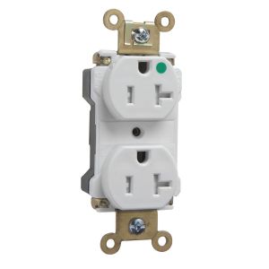PASS AND SEYMOUR PTTR63-HW Tamper Resistant Duplex Receptacle, Hospital Grade, 20A, 125V, White | CH4GXF