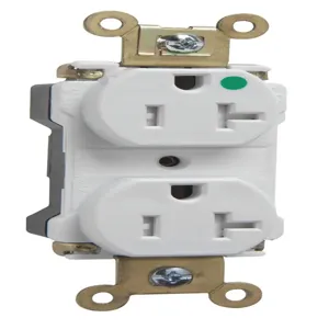 PASS AND SEYMOUR PTTR63-HW Tamper Resistant Duplex Receptacle, Hospital Grade, 20A, 125V, White | CH4GXF