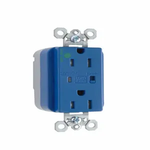 PASS AND SEYMOUR PTTR8200BLSP Tamper Resistant Duplex Receptacle, Hospital Grade, Surge Protective, Blue | CH4HBB