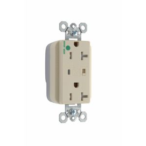 PASS AND SEYMOUR PTTR8300-ISP Tamper Resistant Duplex Receptacle, Hospital Grade, Surge Protective, Ivory | CH4HBD