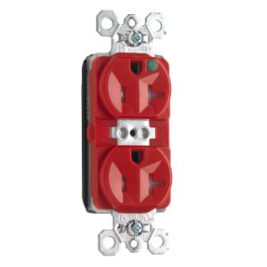 PASS AND SEYMOUR PTTR8300-RED Duplex Receptacle, Hospital Grade, Tamper Resistant, 20A, 125V, Red | CH4HLZ