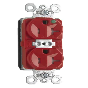 PASS AND SEYMOUR PTTR8300-RED Duplex Receptacle, Hospital Grade, Tamper Resistant, 20A, 125V, Red | CH4HLZ