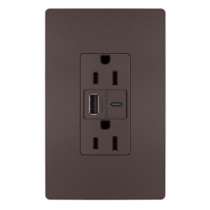 PASS AND SEYMOUR R26USBACDBCCV4 USB Charger Receptacle, Tamper Resistant, A/C Outlet | CH4HUX