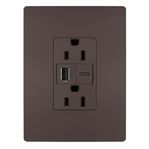 PASS AND SEYMOUR R26USBACDBCCV4 USB Charger Receptacle, Tamper Resistant, A/C Outlet | CH4HUX