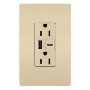 PASS AND SEYMOUR R26USBACI USB Charger Receptacle, Tamper Resistant, A/C Outlet | CH4HUW