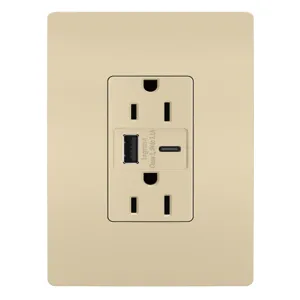 PASS AND SEYMOUR R26USBACI USB Charger Receptacle, Tamper Resistant, A/C Outlet | CH4HUW