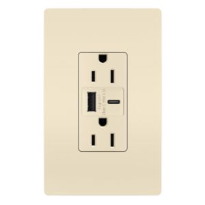 PASS AND SEYMOUR R26USBACLA USB Charger Receptacle, Tamper Resistant, A/C Outlet | CH4HUV