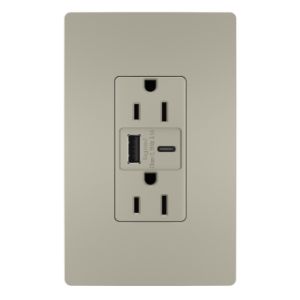 PASS AND SEYMOUR R26USBACNICCV4 USB Charger Receptacle, Tamper Resistant, A/C Outlet | CH4HUZ
