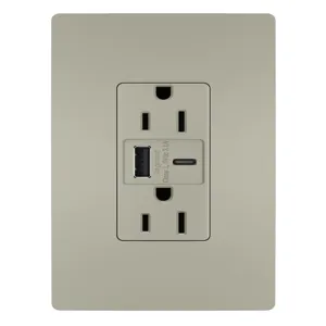 PASS AND SEYMOUR R26USBACNICCV4 USB Charger Receptacle, Tamper Resistant, A/C Outlet | CH4HUZ