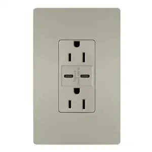 PASS AND SEYMOUR R26USBCC6NICCV4 USB Charger Receptacle, Tamper Resistant, Ultra Fast, C/C Outlet, 15A | CH4HYM