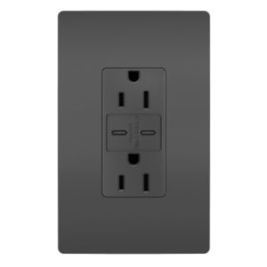 PASS AND SEYMOUR R26USBCCBK USB Charger Receptacle, Duplex, 15A | CH4HUA