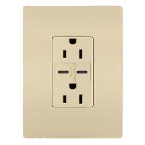 PASS AND SEYMOUR R26USBCCI USB Charger Receptacle, Tamper Resistant, C/C Outlet, 15A | CH4HZF