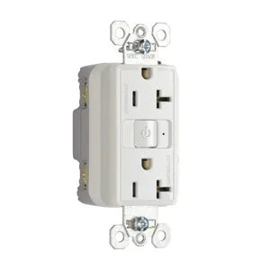 PASS AND SEYMOUR RF26352CD-W Duplex Receptacle, Plug Load RF Dual Control Fed Spec, 20A, 125V, White | CH3ZPU