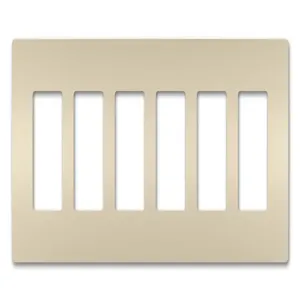 PASS AND SEYMOUR RWP266LA Wall Plate, Screwless, 6 Gang | CH4JDY