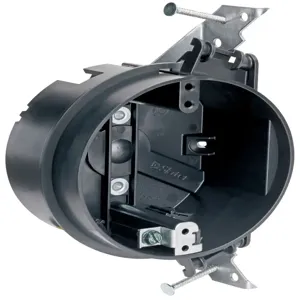 PASS AND SEYMOUR S1-20-JGAC Round Ceiling Box, With J Bracket, 4 Inch Size, Black, 30 Pk | CH4ACM