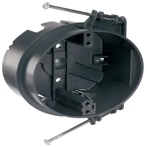 PASS AND SEYMOUR S1-20-RAC Round Ceiling Box, 4 Inch Size, Black, 50 Pk | CH4ACR