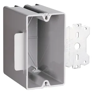 PASS AND SEYMOUR S1-22-S50 Steel Stud Bracket Box, with Quick Click, 22.5 In-Cu, Gray | CH4CQQ