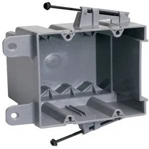 PASS AND SEYMOUR S2-35-RACS Screw Mount Steel Stud Box, with Quick Click, 35 In-Cu, Gray | CH4JPN