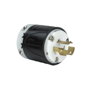 PASS AND SEYMOUR S2348-DF Verriegelungsstecker, 125 V, schwarze Rückseite, weiße Vorderseite | CH4FEK