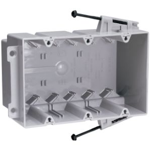 PASS AND SEYMOUR S3-54-RACS Screw Mount Steel Stud Box, with Quick Click, 54 In-Cu, Gray | CH4JPL