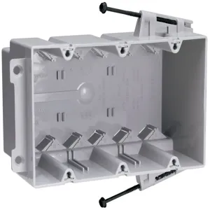 PASS AND SEYMOUR S3-54-RACS Screw Mount Steel Stud Box, with Quick Click, 54 In-Cu, Gray | CH4JPL