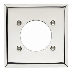 PASS AND SEYMOUR S3862-C Wall Plate Receptacle Opening, 2 Gang, Chrome | CH4HRF