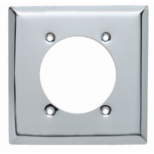 PASS AND SEYMOUR S3863-C Wall Plate Receptacle Opening, 2 Gang, Chrome | CH4HRE
