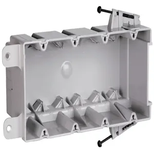 PASS AND SEYMOUR S4-68-RACS Screw Mount Steel Stud Box, with Quick Click, 68 In-Cu, Gray | CH4JPP